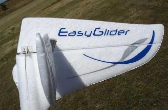 The rudder with control horn mounted and added decals.
