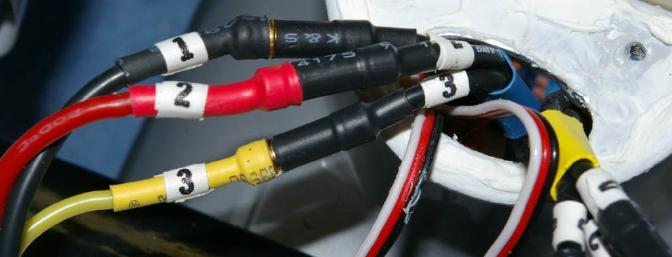 Wire markers to identify motor leads