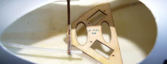 Cutouts for the rudder and elevator servos.
