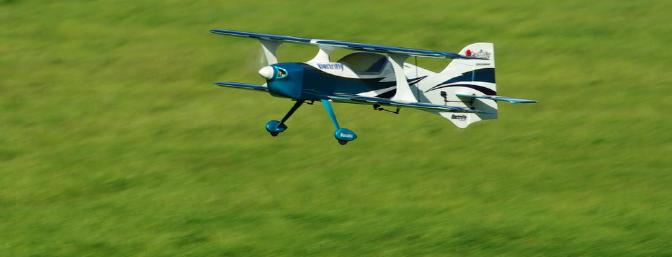 With the center of gravity set as recommended in the manual, the Reactor Bipe will drop its tail in slow speed flight and set you up for perfect three point landings every time.
