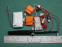 Name: airborne gear.jpg
Views: 293
Size: 92.3 KB
Description: 3. Airborne gear. Total weight of items shown, 28 grams (1.0 oz). Slightly less than half of target total model weight.