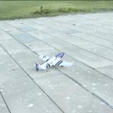 The P51 lined up and ready for takeoff.