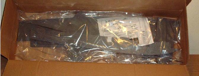 The parts were safely packed and wrapped in plastic.