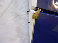 Name: DSC00029.jpg
Views: 624
Size: 49.3 KB
Description: Tailwheel guide installed.  Glue the SHANK of the ball link in the rudder.  I spent too much time looking for a rod for this but isn't one.  Should have read the manual closer.