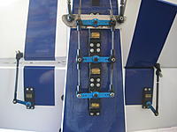 Name: IMG_0550.jpg
Views: 105
Size: 140.3 KB
Description: 3 rudder servos already ganged together and adjust to work perfectly.  Nothing for you to do but go FLY!!!