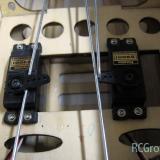 First elevator push rod servo location. Use the push rods to locate the best position for the servos.
