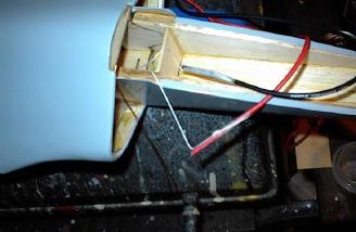 13 gauge power wires were attached to the pull strings with cello tape.