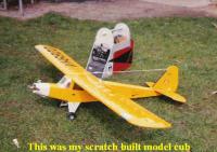 Name: cub pic.jpg
Views: 237
Size: 28.2 KB
Description: this cub is in at the doctors, the engine ( ENYA 35 ) is on it's last legs as far as power but still runs very well ENYA make a good engine.
