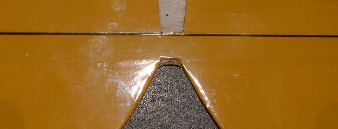 Close up of the 'fitting' I needed to do to clear the rudder.
