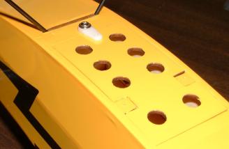 Close up of the undercarriage installation and the battery hatch.