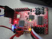 Name: IMG_4940_640X480.jpg
Views: 551
Size: 92.3 KB
Description: Power at top left, USB to serial middle left, D6 to GND jumpt on bottom left, CTRL input from servo tester bottom right