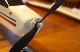 The prop adapter, the prop and the back plate to the spinner