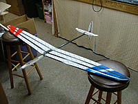 Name: DSCF4241.jpg
Views: 972
Size: 186.4 KB
Description: Finished airframe at 182g including all mounted surfaces and canopy.