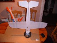 Name: S3700310.jpg
Views: 667
Size: 64.2 KB
Description: on the scales with all depron and carbon done (except the upper LE strip).