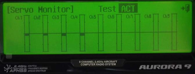 Servo monitor shows what the servos will do based on programing.  The test feature automatically tests each channel programmed.