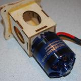 The motor was attached to the front side of the box.  No 