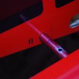 Here you see the rear anti-rotation aluminum tube with the hole that I drilled and chamfered.