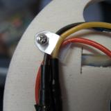  In order to keep the wires from shifting I used a small plastic homemade clip and small screw keeps everything secure.  
