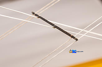 I added the javelins to the intersections of the flying wires. Carbon fiber rod attached with fine wire and CA