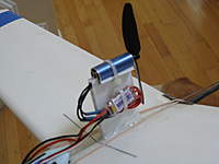 Name: IMG_1217.jpg
Views: 550
Size: 40.2 KB
Description: The power system is an inrunner brushless motor with 6amp ESC, a 3x3 prop, and a 2s 180mah lipo battery.
