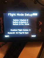 Name: 25384F5D-E741-405B-B0DE-228157D73521.jpeg
Views: 11
Size: 545.9 KB
Description: Flight Modes Setup.   The Throttle. Stick is used to automatically retract the flaps from 100 to 50 with full power and then when throttle is reduced the flaps return to 100.