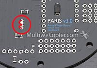 Name: MultiWii_Paris_board_V3_8041_grande.jpg
Views: 975
Size: 44.2 KB
Description: If you want to run mixed I2C sensors then this pad is soldered closed which activates the external 2k2 pullups (above and below it) - requires advance knowledge - not for beginners - leave this untouched for WiiMP and NK Ops.