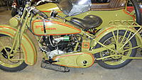 Name: 3-19-16 009.jpg
Views: 136
Size: 738.6 KB
Description: A Harley-Davidson with sidecar, likely from the late '20s.  Well restored and is used with taking visitor's photos on and in it.