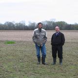 Robert Pike and I on our new field. There was still a lot of work to be done at this time.