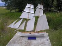 Name: image0004.jpg
Views: 724
Size: 89.7 KB
Description: All sails set. She should do well in a drifter. The real ship had to scoot through the Doldrums, so set lots of sail to catch every zephr.