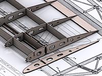 Name: SSG-19.jpg
Views: 49
Size: 116.1 KB
Description: The spar forms boxes at each end of the wing panel to receive dihedral braces.  The inboard rib is angled by 5 degrees.