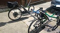 Name: et and fox.jpg
Views: 292
Size: 293.5 KB
Description: The two tadpole trikes the motorised E-trike and the streetfox in green and black with the new decals .