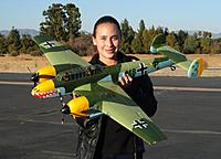 Name: BF-110 cont 008.jpg
Views: 290
Size: 199.3 KB
Description: RC Pilot Evelyn holding the New Durafly BF110 from Hobby King