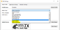 Name: Capture.PNG
Views: 592
Size: 24.0 KB
Description: Note that you must set up Companion for the correct version of Firmware or when you update the Transmitter you'll get very scary results.  "Taranis" and "Taranis Plus" are different and incompatible.
