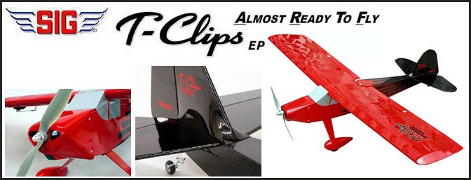 SIG T-Clips TClips 70 GP EP Powered RC Remote Control Airplane ARF SIGRC108EGARF 