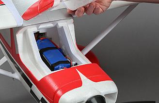 The Carbon-Z Cessna 150 can fit a 4s up to 6s 4000mAh - 6000mAh LiPo