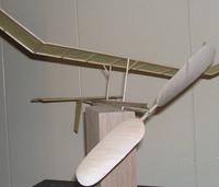 Name: ezb35.jpg
Views: 549
Size: 40.2 KB
Description: First attempt, built this one twice, first one weighed 6 grams, second one 5. This plane (Called an EZB) and the next plane are scratch built from the book. 