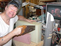 Name: DSCN0031.jpg
Views: 1303
Size: 98.8 KB
Description: Ah! ... the smell of polyurethane in the morning!
Cutting some Renshape-20. The much denser Renshape-40 is that purple stuff in foreground