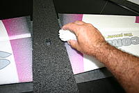 Name: IMG_6687.jpg
Views: 480
Size: 195.7 KB
Description: .  Allow to dry for a few minutes.  Attach the  wing halves to the fuse section we just worked on.   The notches should help you line things up.  I use wax paper to keep the glued areas from sticking to my build surface.  Check for proper Incidence.