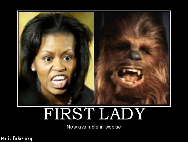 Image result for michelle obama wookie chewbacca