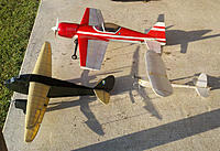 Name: 2014-09-20_4.jpg
Views: 165
Size: 902.6 KB
Description: The three that went to the field.  I flew the bug first to prepare for the maiden.