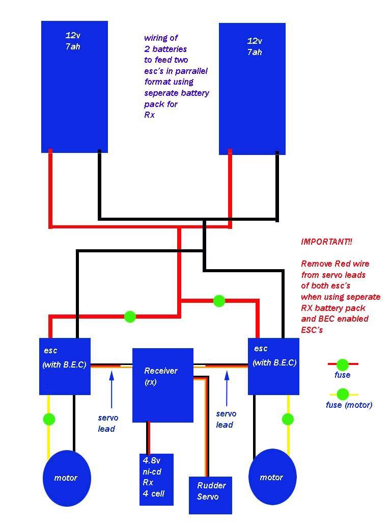 Help! How to wire two ESC's - RC Groups Marine Stereo Wiring Diagram RCGroups