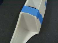 Name: Pdrm2360.jpg
Views: 2342
Size: 58.1 KB
Description: Glue sides on and tape in place. Should stick past former about 3mm.