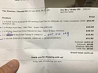 Name: 6F47C082-8BB0-470E-8ABC-A3F79DB12316.jpeg
Views: 159
Size: 1.70 MB
Description: My purchases for Fueling and Rx / Start up.
I havent gone the path of getting a full field box, so these purchases are not the best ones, but should get me in the air (ie. Prolux starter would be better and an electric fuel pump)