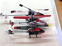 Name: image-b2057b2e.jpeg
Views: 238
Size: 806.6 KB
Description: Length and rotor size is very close to the mSRx.    150 is far better proportion wise, the blade is tall and goofy looking in comparion with the canopy way over  size vs the rotor head.   V911 is positively agricultural in comparision..... But looks nice