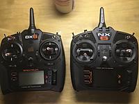 Name: B23E6EB1-8068-4D44-9F83-0F1380ABFF8C.jpeg
Views: 49
Size: 2.19 MB
Description: DX6 vs NX6 side by side. Note the difference in the trim switches.