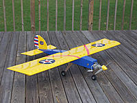 Name: ugly stick.jpg
Views: 36
Size: 80.7 KB
Description: Larry's new scheme for the stick. Reminds me of my first airplane. The 0. 49 PT 19 Cox trainer