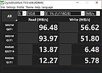 Name: 128GB Lexar 633x U3 V30 A1 (blue) - CDM_2020062421314.jpg
Views: 41
Size: 139.2 KB
Description: 128GB Lexar 633x U3 V30 A1

This card trades sequential write speed for impressive random write speeds.