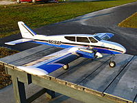 Name: P1000886.jpg
Views: 279
Size: 303.5 KB
Description: The newest member of the Crashalot Airways fleet. This is an early TwinStar ARF with K&B .28s. Flies good - even on one engine!