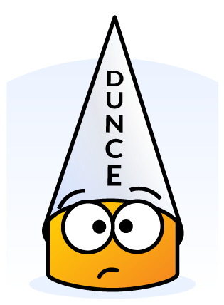 Terry in a dunce cap